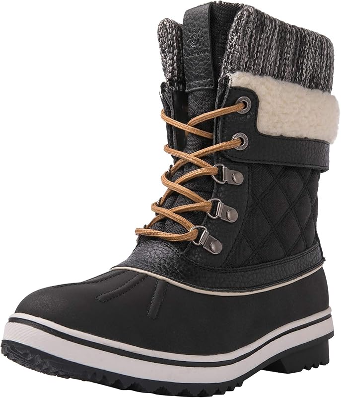 GLOBALWIN Womens Black Winter Boots